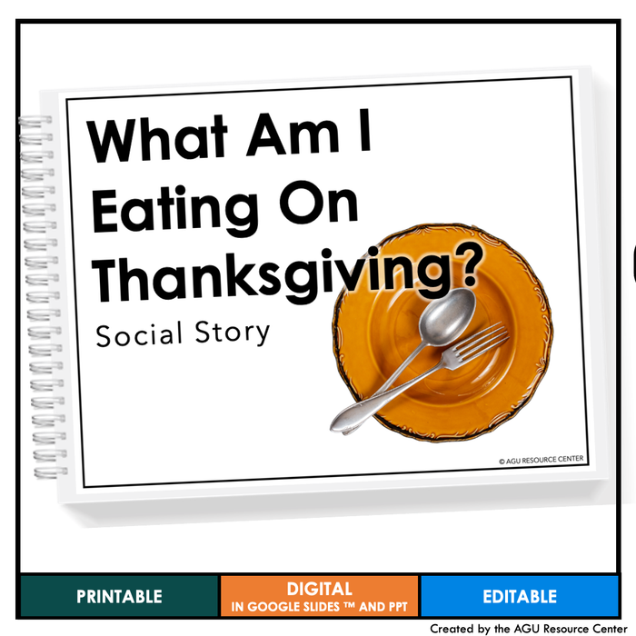 What Am I Eating On Thanksgiving Social Story | EDITABLE