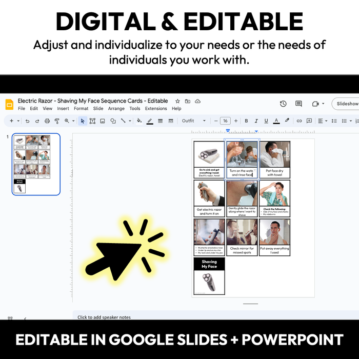 Shaving My Face Visual Sequence Cards — Autism Grown Up