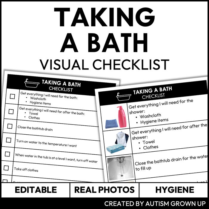 Taking a Bath Checklist