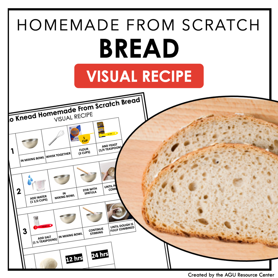 Bread Visual Card Homemade from Scratch Bread Visual Recipe — Autism Grown Up