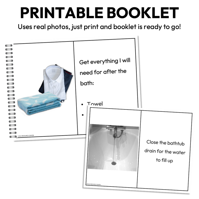 Taking a Bath Step-By-Step Booklet | Editable