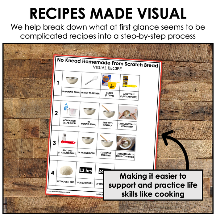 Bread Visual Card Homemade from Scratch Bread Visual Recipe — Autism Grown Up