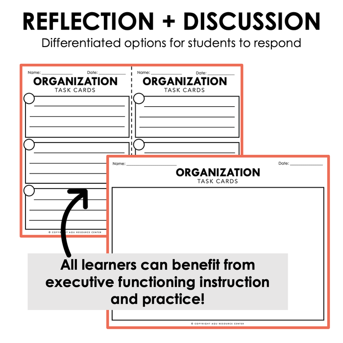 Organization | Executive Functioning Skills Task Cards