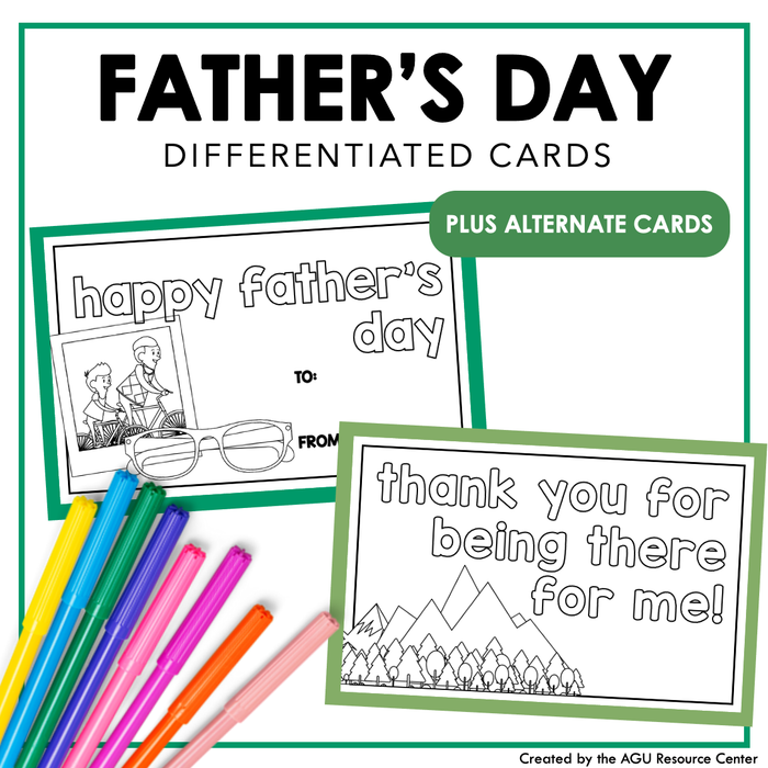 Father's Day Cards | Differentiated Writing for Special Education