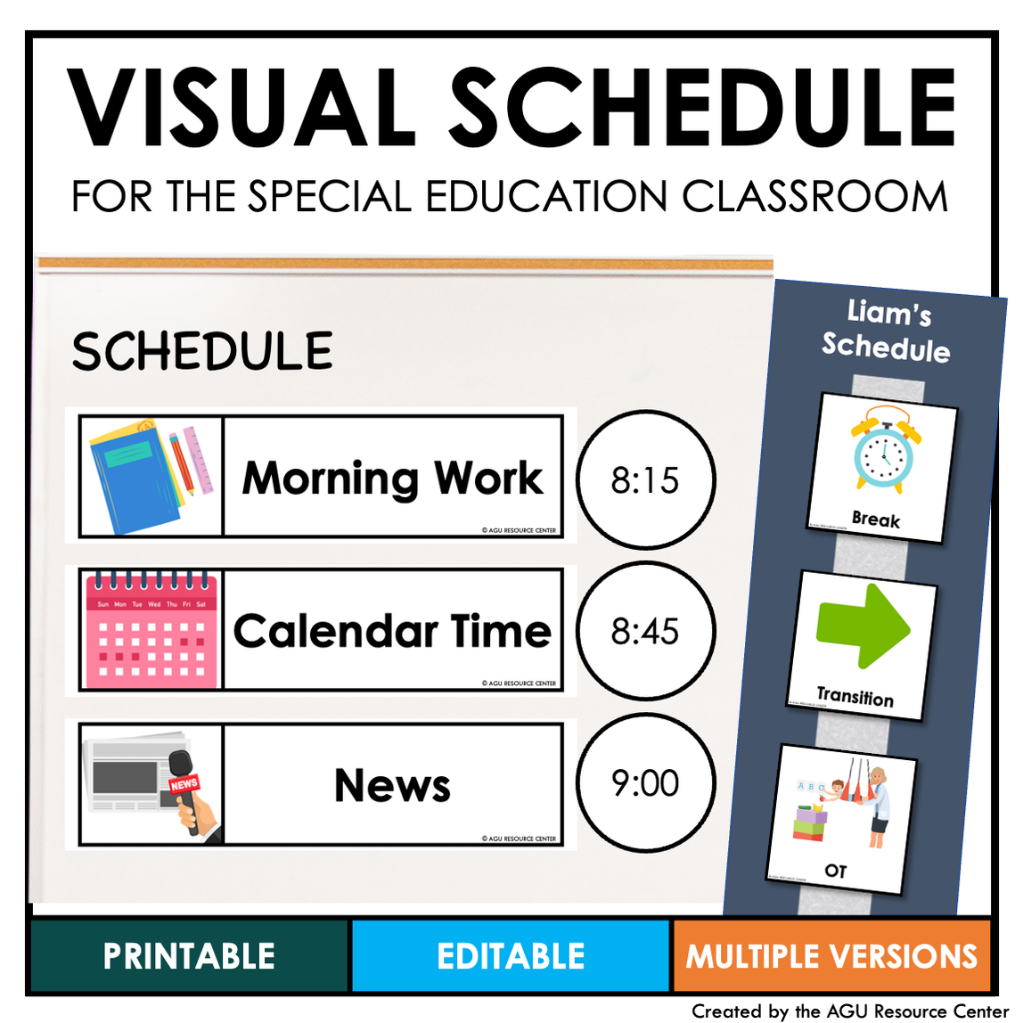 Classroom Daily Visual Schedule | Editable | Special Education — Autism ...
