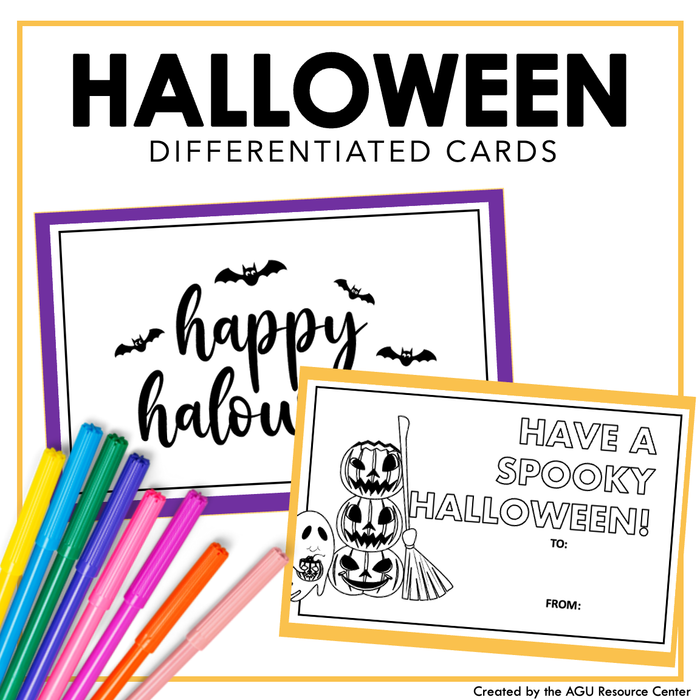 Halloween Greeting Cards | Differentiated Writing for Special Education