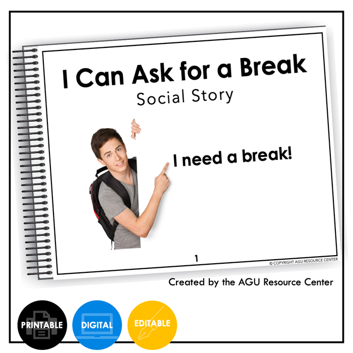 I Can Ask for a Break Social Story | EDITABLE