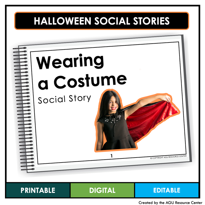 Wearing a Costume | Halloween Social Stories | Print + EDITABLE