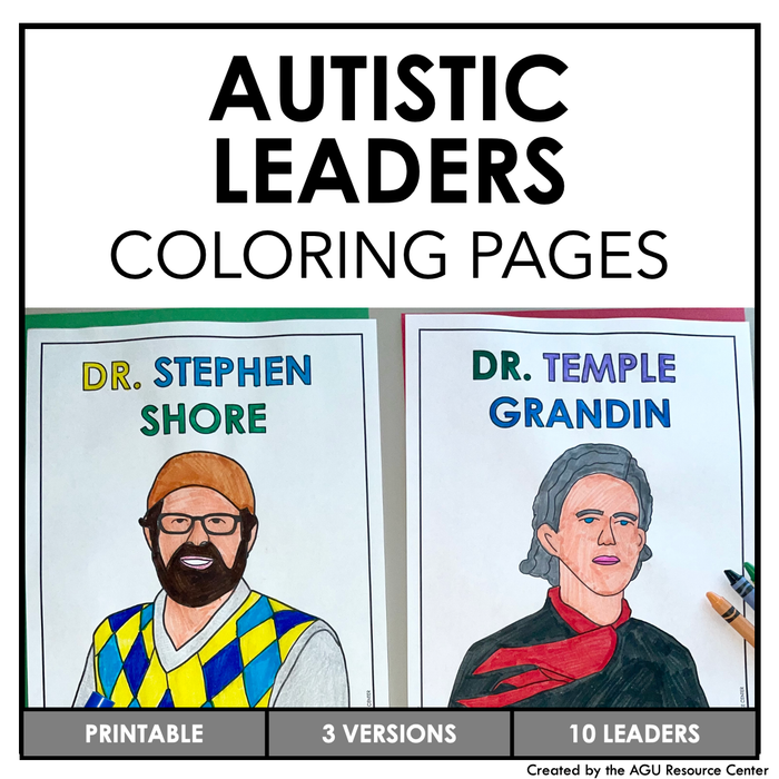 Autistic Leaders Coloring Pages | Autism Acceptance Month