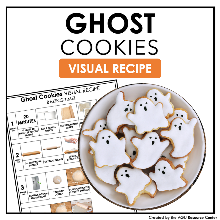Ghost Cookies Visual Recipe | Halloween Activities for Special Education