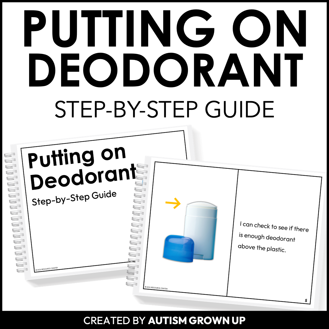 Putting on Deodorant Task Analysis Booklet | EDITABLE — Autism Grown Up Putting on Deodorant Task Analysis Booklet | EDITABLE — Autism Grown Up