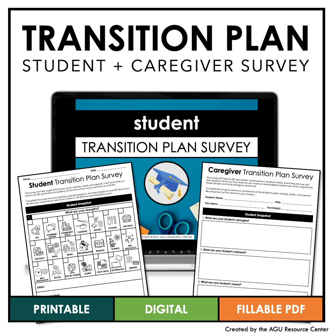 Transition Plan Assessment Surveys for Students & Caregivers — Autism