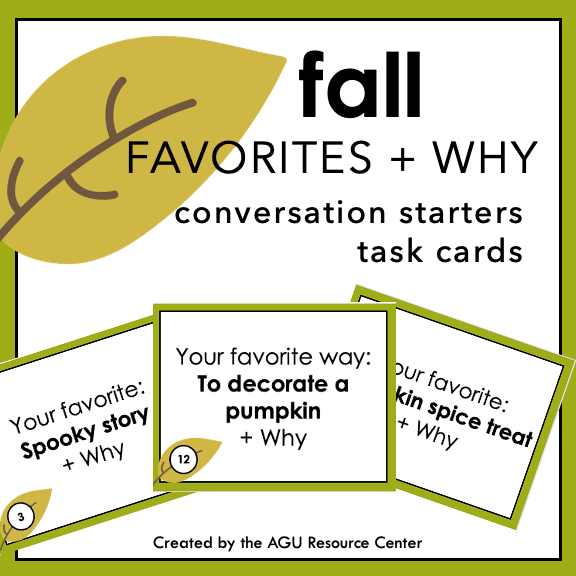 Fall FAVORITES + WHY | Icebreakers | Social Task Cards | Printable