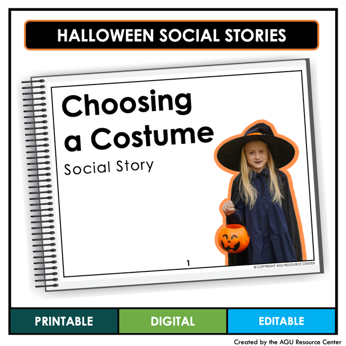 Choosing a Costume | Halloween Social Stories | Print + EDITABLE