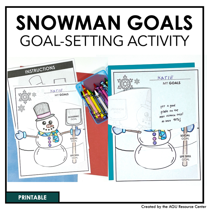 Snowman Goal Setting Flip Book Activity