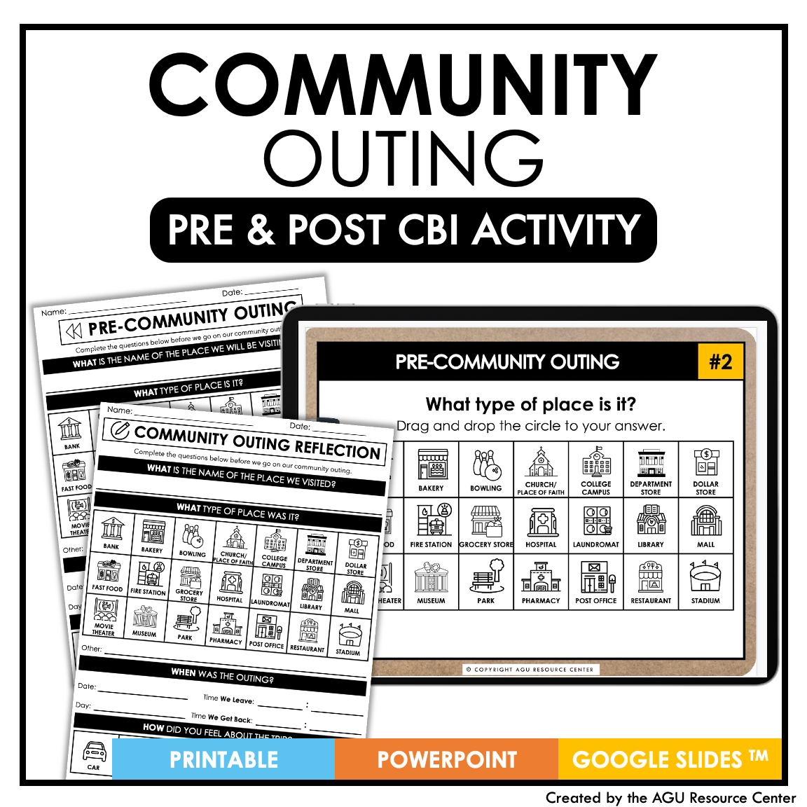 Community Outing (CBI) Visual Reflection Worksheets + Digital Activity ...