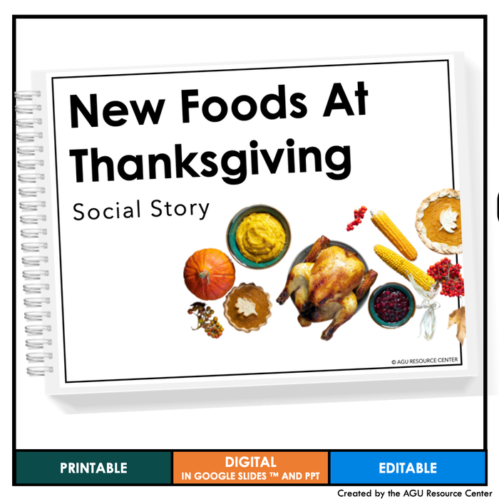 New Foods at Thanksgiving Social Story | EDITABLE