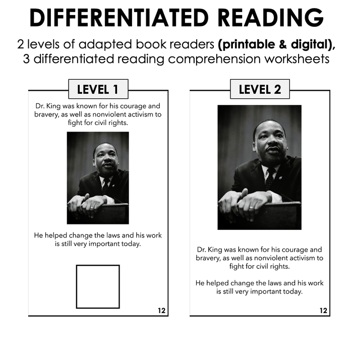 Martin Luther King Jr | Black History Month | Adapted Book
