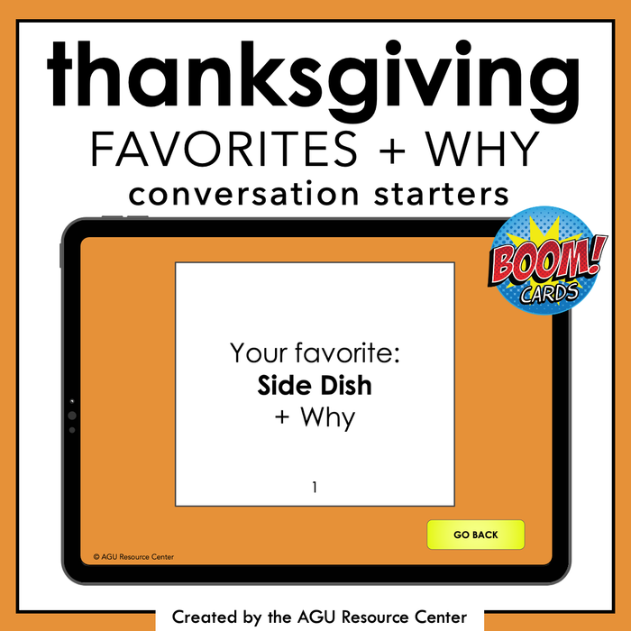 Thanksgiving FAVORITES + WHY | BOOM CARDS