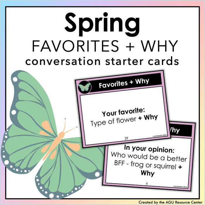 Spring FAVORITES + WHY | Icebreakers | Social Task Cards | Printable