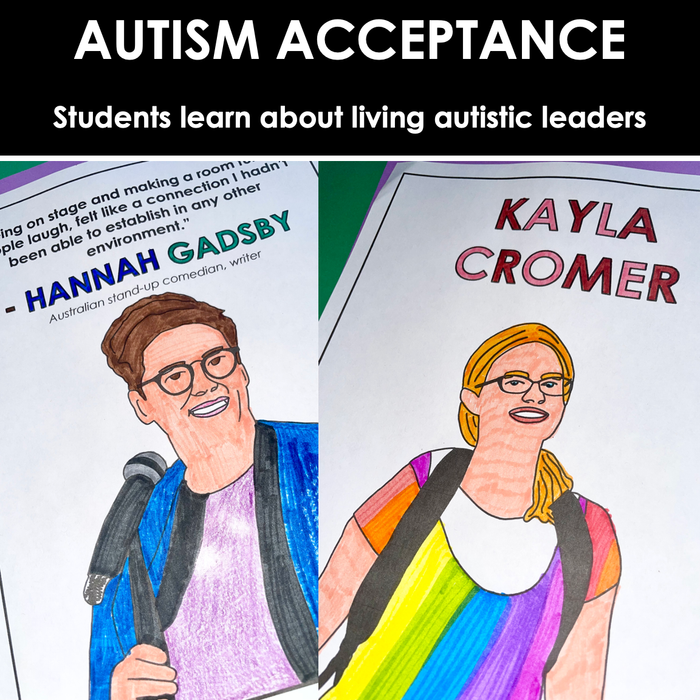 Autistic Leaders Coloring Pages | Autism Acceptance Month