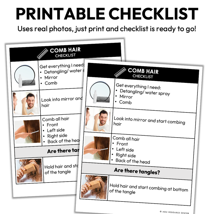 Comb + Brush My Hair Checklist — Autism Grown Up