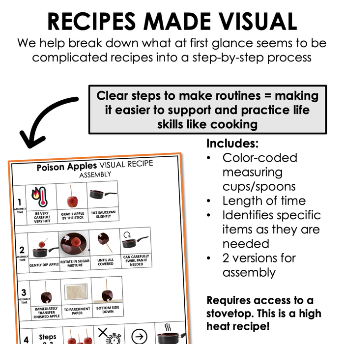 Poison Apples Visual Recipe | Halloween Activities for Special Education