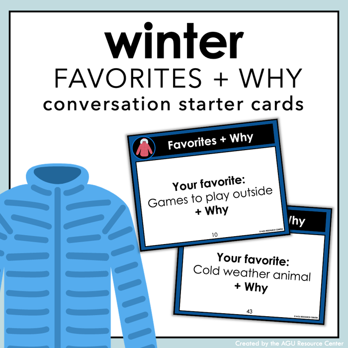 Winter Social Skill Activity | FAVORITES + WHY | Conversation Starter Cards