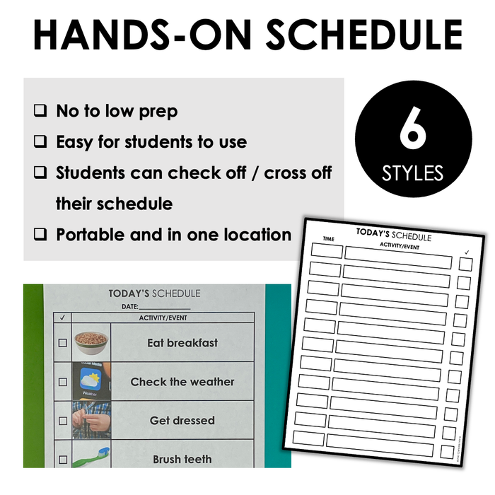Portable Schedule Printable Autism Portable Schedule Printable Autism