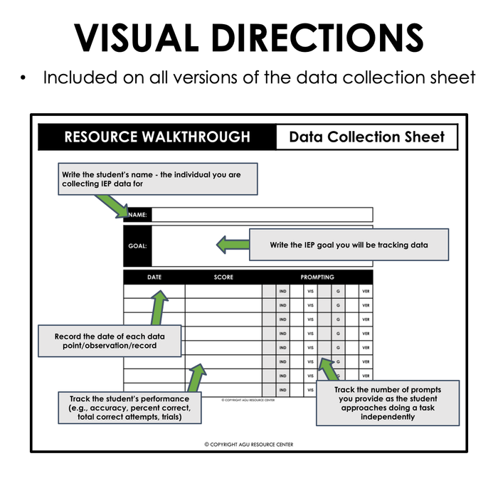 Goal Data Collection Sheet | IEP Data Tracking