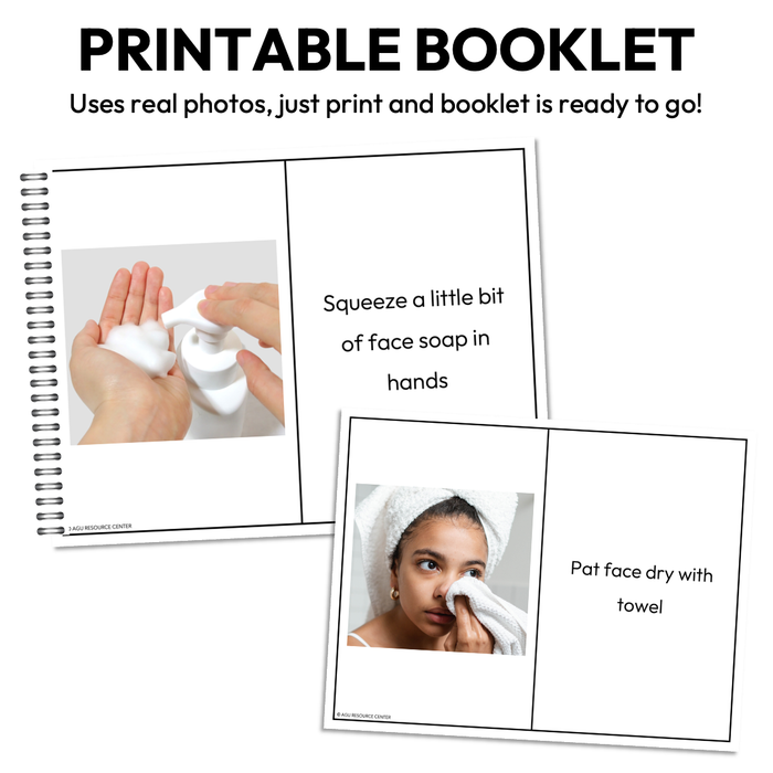 Face Washing Step-By-Step Booklet | Editable