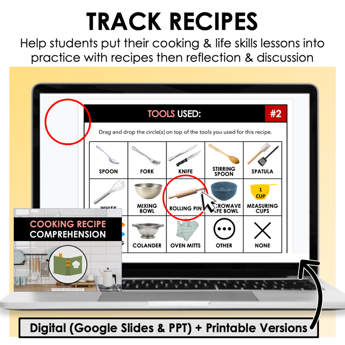 Reading a Recipe | Reading Comprehension Worksheet + Digital Activity