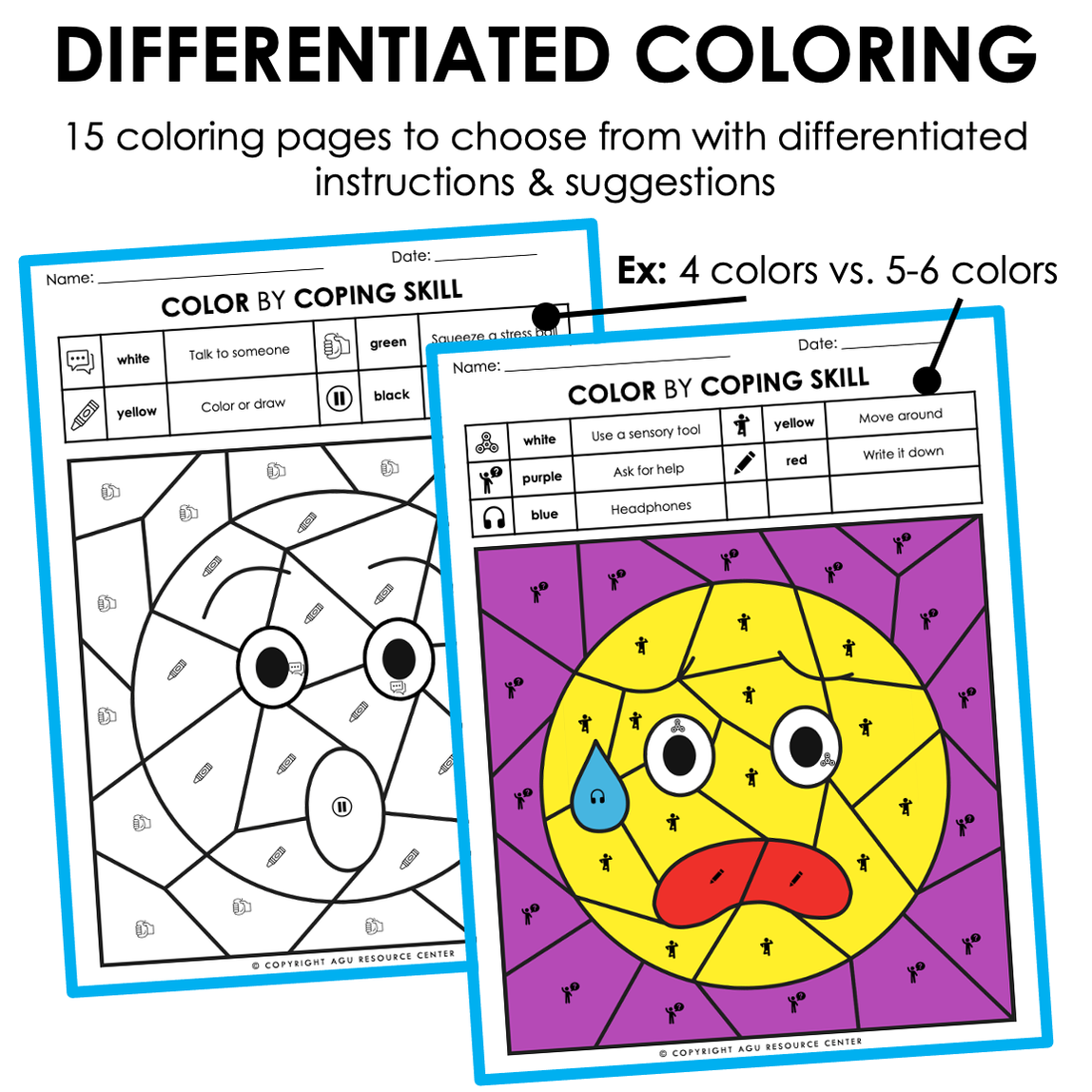 Emoji Color by Code | Coping Skills Activity — Autism Grown Up