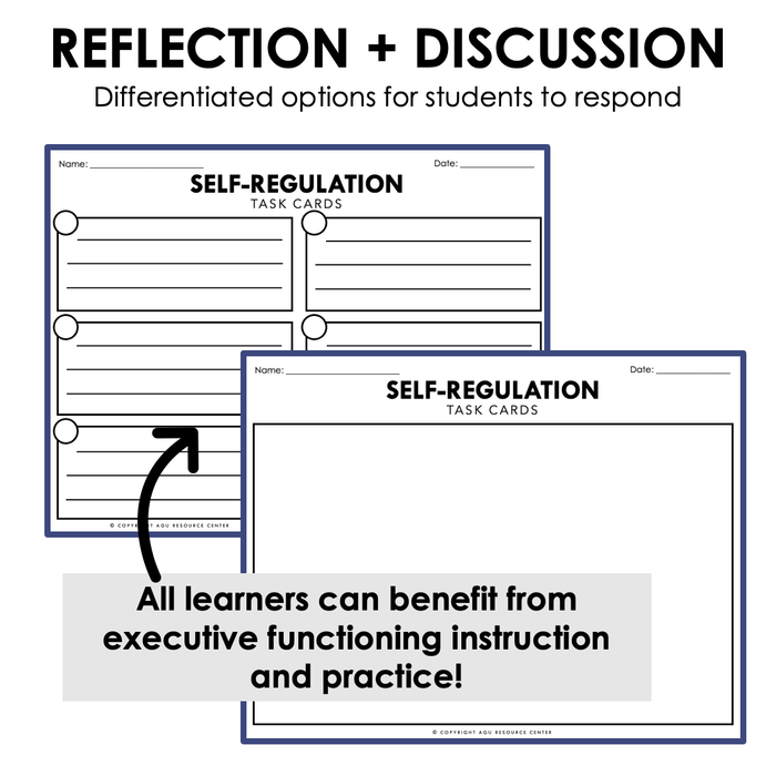 Self-Regulation | Executive Functioning Skills Task Cards