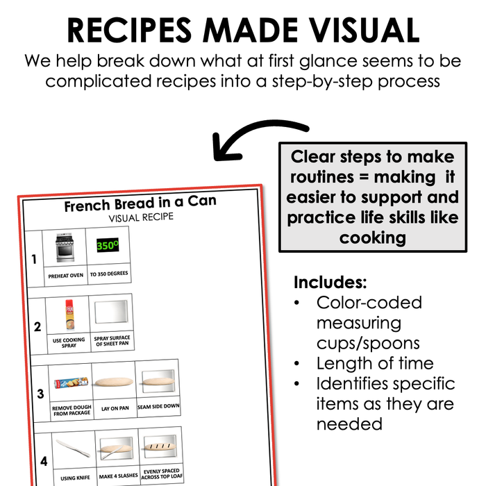 Bread Visual Card French Bread in a Can Visual Recipe — Autism Grown Up