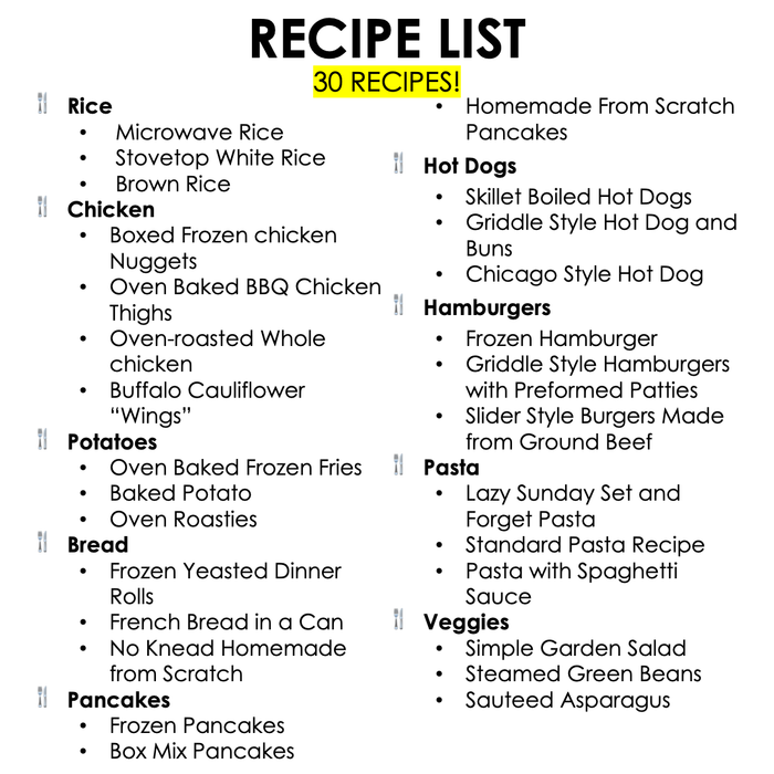 Level Up Cookbook: Everyday Meals | Digital Cookbook