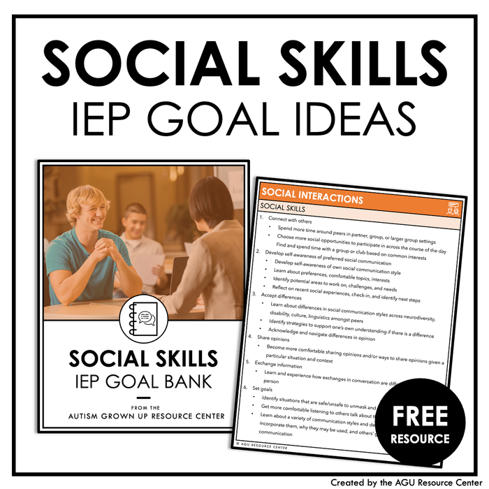 Social Skills IEP Goal Idea Bank