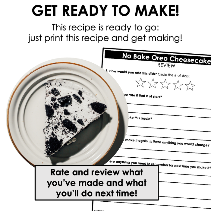 No Bake Oreo Cheesecake Visual Recipe