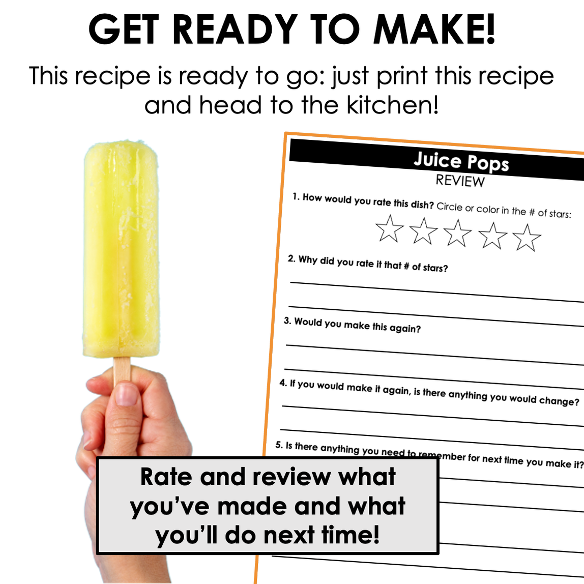 Juice Pops Visual Recipe — Autism Grown Up