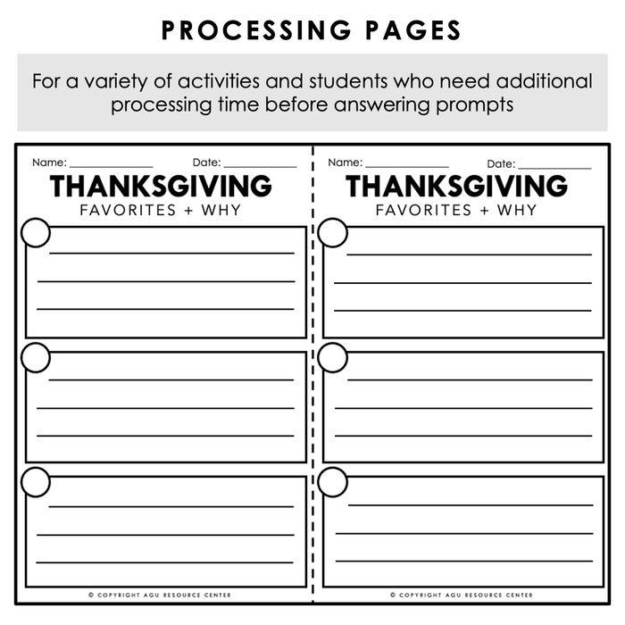 Thanksgiving FAVORITES + WHY | Icebreakers | Social Task Cards | Printable