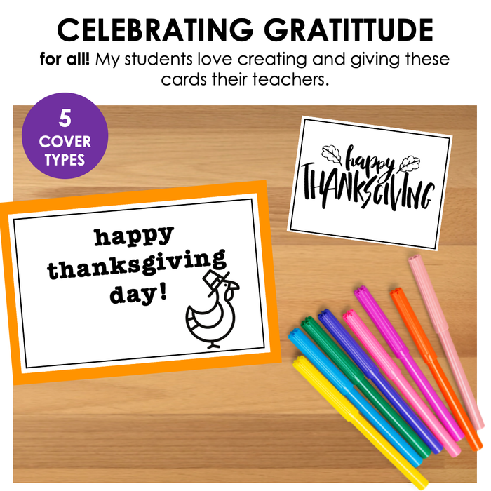 Thanksgiving Greeting Cards | Differentiated Writing for Special Education