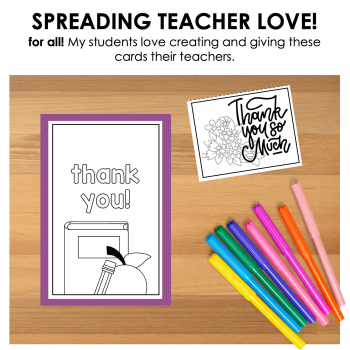 Teacher Appreciation Cards | Differentiated Writing for Special Education