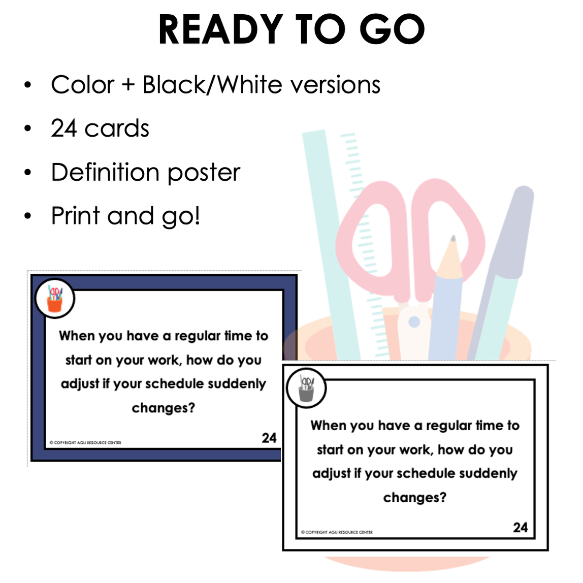 Task Initiation Executive Functioning Skills Task Cards — Autism Grown Up