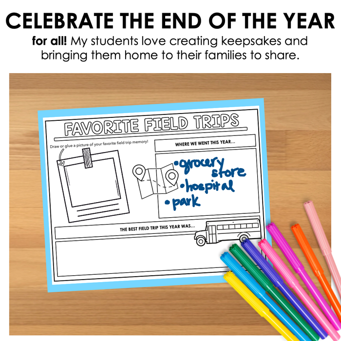 End of the Year Memory Book | End of the Year Activities | Special Education