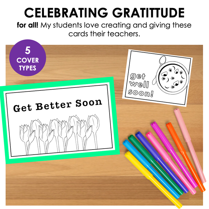 Get Well Soon Greeting Cards | Differentiated Writing for Special Education