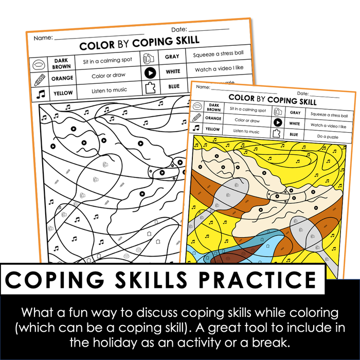 Color by Code | Thanksgiving | Coping Skills