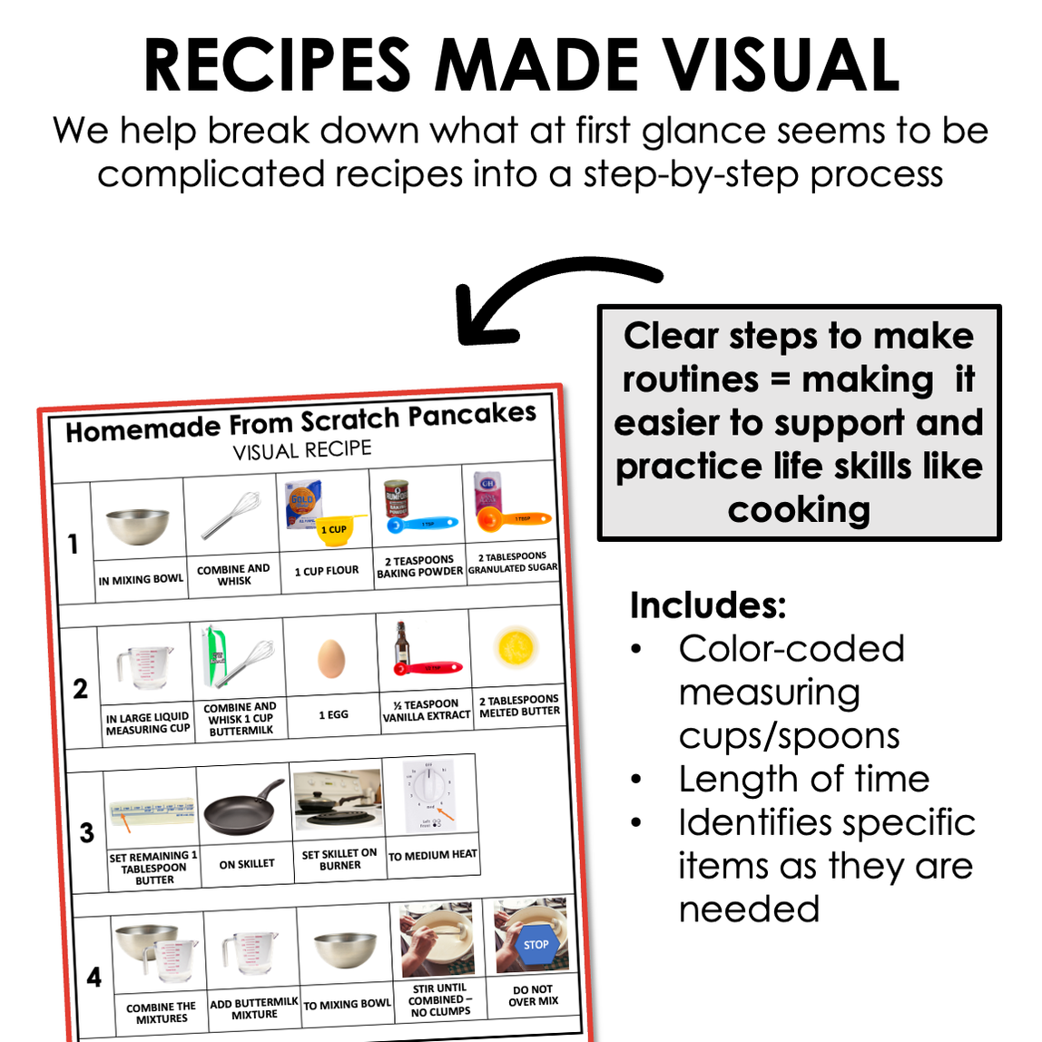 Homemade from Scratch Pancakes Visual Recipe — Autism Grown Up