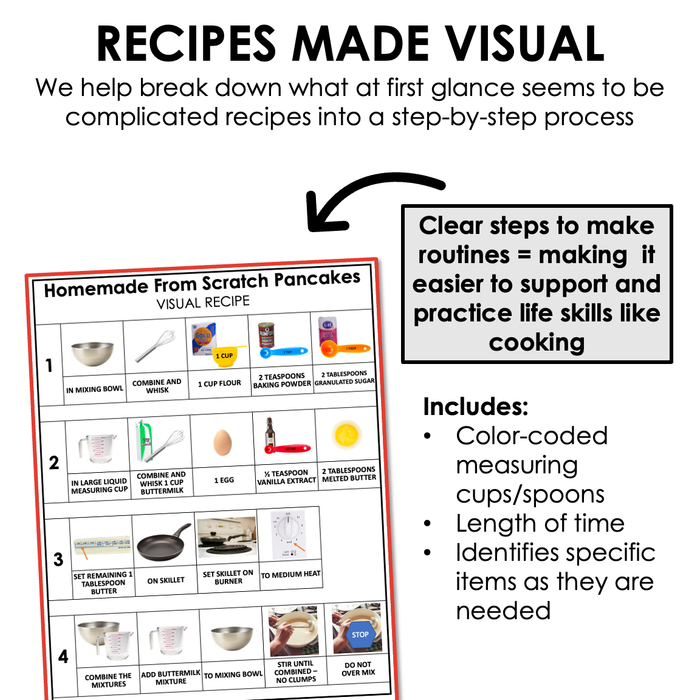 Homemade from Scratch Pancakes Visual Recipe — Autism Grown Up