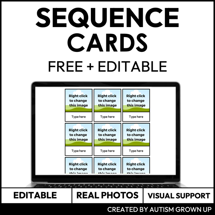 Free + Editable Visual Sequence Cards for Life Skills