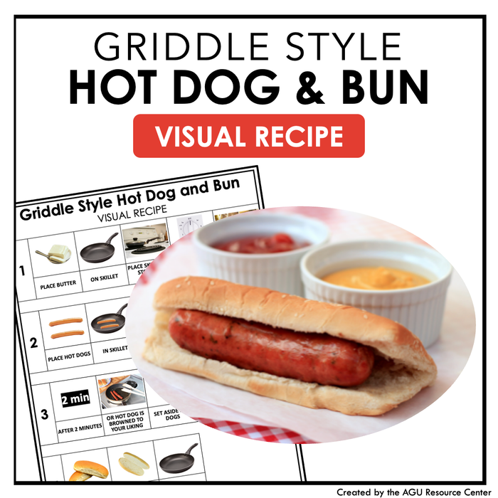 Griddle Style Hot Dog and Bun Visual Recipe